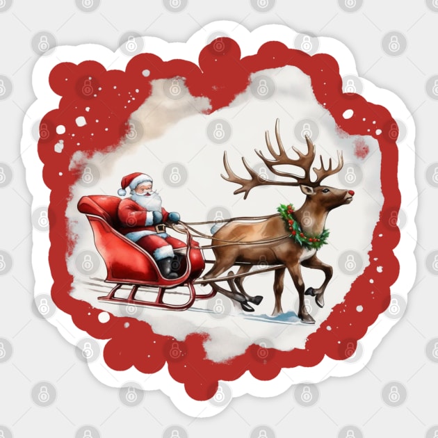 Christmas sleigh Sticker by Ezhael